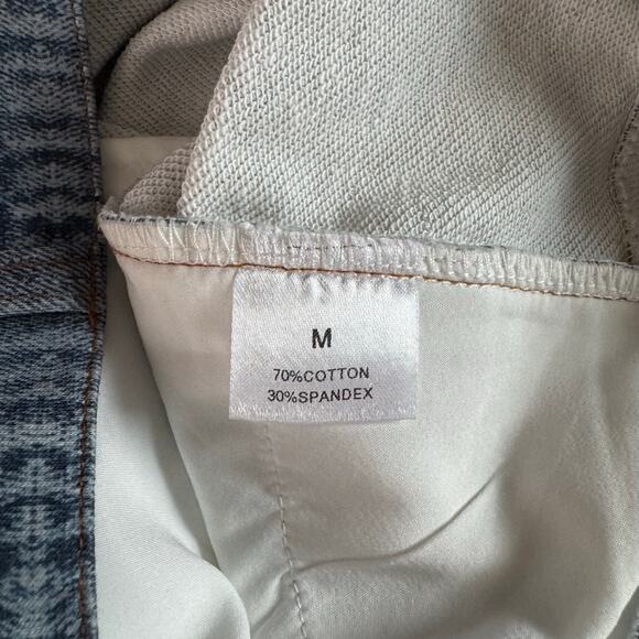 ANOTHERCHILL Jeans Medium Sweatpants Faux Denim Wide Leg Front Zipper & Pockets - Picture 13 of 16